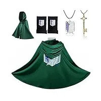 costume de cosplay pour carnaval - unisexe - vert - pour adultes et enfants - avec 1 paire de moufles et 2 colliers