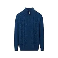 hommes 1/4 zippé pull 100% cachemire pull chaud hiver chandail manches longues hauts tricotés