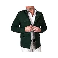 d'arienzo sur-veste cuir daim vert blouson homme saharienne cuir véritable handmade axel 52/xl/vert