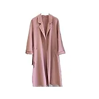 sukori trench coat femme manteau d'hiver en cachemire manteau en laine mi-long pour femme manteau en cachemire d'automne (color : pink, size : s)