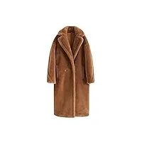 sukori trench coat femme manteaux d'hiver pour femmes manteau long grain vraie fourrure solide épais chaud lâche manteau doux (color : camel, size : s)