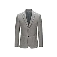 youthup blazer en laine à deux boutons col cranté veste de costume d'affaires casual veston classqiue couleur unie gris m