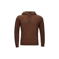 c.p. company sweat à capuche en coton marron avec logo pour homme, marron, x-small
