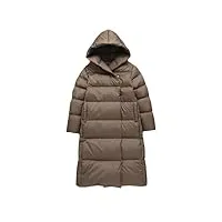 saobiiu manteau en duvet ultra léger pour femme veste longue bouffante parka chaude et Épaisse avec capuche pardessus d'extérieur brown s