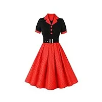 wellwits robe femmes corsage noir points de polka noël vintage blazer rouge m