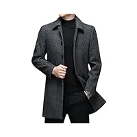 keusyoi vestes d'hiver pour homme - manteaux longs en laine - col rabattu - mélange de laine, gris 9., m