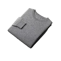 pull en tricot cachemire à col rond pour homme printemps automne basique doux business casual jumper pullover, gris, l