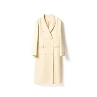 karfri manteau en cachemire pour femme couleur unie double boutonnage col cranté mi-long mode pardessus léger avec poches manteau d'hiver de travail formel