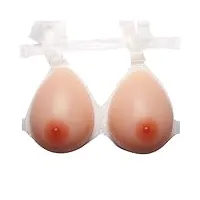 knobco silicone breast forms fake chest enhancer with adjustable straps suitable for mastectomy prosthesis patient bikini swimsuit cosplay (color : natural, size : h)