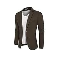 pj paul jones veste de costume d'affaires décontractée à 2 boutons pour homme (marron, s)