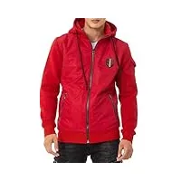 cipo & baxx sweat-shirt basique à capuche zippé pour homme, rouge (552), l