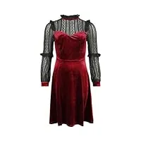 hell bunny bonnie - robe femme robe mi-longue noir/rouge xl 95% polyester, 5% Élasthanne