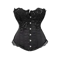 tonzn ensemble de lingerie gainante noire, corset de cour européenne et américaine, vêtements sexy en dentelle (couleur : noir, taille : code s) (code noir xxl) (noir l)