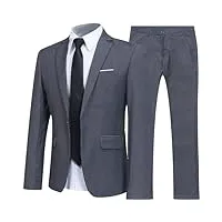 allthemen costume homme mariage blazer affaire cérémonie slim fit veste et pantalon deux pièce gris xs