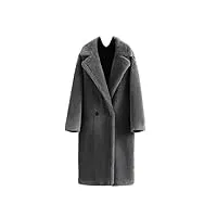 manteau long en cachemire épais et chaud pour femme, gris 9., s