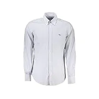 harmont & blaine chemise à manches longues à rayures fines crk012011467b, bleu foncé, medium