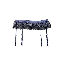 tonzn porte-jarretelles sexy pour femme, bas, collants, bretelles, lingerie en dentelle violette, clip en métal, cadeau (violet m)