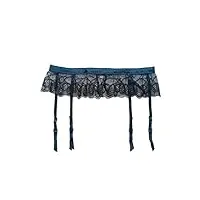 tonzn porte-jarretelles sexy en dentelle bleue avec clip en métal, bas pour femmes, collants, bretelles, lingerie, cadeau (style blanc)