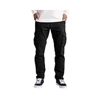 nanameei pantalon cargo homme ceinture taille pantalon de travail casual coton pants multi poches sport de jogging casual noir 3xl
