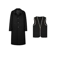 boshinuo manteau long en laine pour homme classique à simple boutonnage épais et amovible manteau en laine de style britannique, b doudoune, xxxl
