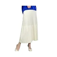jupe en laine tricotée longueur genou élastique taille haute jupe trapèze unie pour femme, bai se, 44