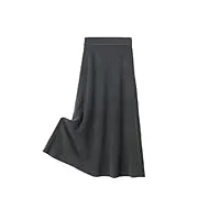jupe trapèze mi-longue en laine pour femme - jupe trapèze taille haute élastique, hui, taille unique