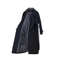 manteau long épais et chaud pour femme - automne et hiver - veste ample à revers, noir , xxl