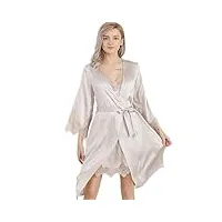 nanzu ensembles de pyjama pour femmes en soie 2 pièces vêtements de nuit haut robes en satin vêtements de nuit robe de chambre chemises de nuit
