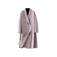 manteau long d'hiver pour femmes pour manteaux en laine vestes à double boutonnage, pnnrk-violet, s