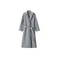 manteau long en laine chaude pour femme - automne et hiver, gris 9., xl