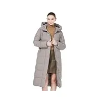 manteau long matelassé élégant en coton épais avec capuche pour femme, g170, xl