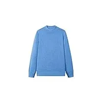 skinii men's fashion hoodies， autumn winter men solid sweater mock neck long sleeve knitted sweatshirt tops casual pullover sweaters (color : blue, size : l)