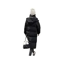 vipava doudounes femme manteau d'hiver mi-long à capuche en coton veste d'hiver chaude manteau rembourré en coton manteau femme (color : black, size : s)