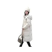 vipava doudounes femme manteau d'hiver mi-long à capuche en coton veste d'hiver chaude manteau rembourré en coton manteau femme (color : beige, size : l)