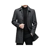 vestes et manteaux d'hiver pour hommes, vestes en laine décontractées, manteaux longs, col rabattu, mélanges de laine