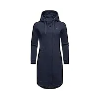 ragwear manteau de mi-saison léger pour femme - coupe-vent - avec capuche - letti long - tailles xs à 6xl, bleu marine, xxxxxxl