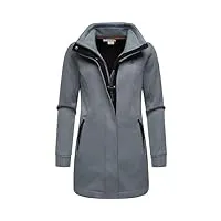 ragwear letrice bonded manteau de mi-saison léger pour femme avec col haut et coupe-vent tailles xs à 6xl, grey24, xxxl