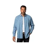 jp 1880 hommes grandes tailles l-8xl chemise en jean, manches longues et col kent. coupe modern fit. jusqu'au 8 xl. bleu clair 4xt 822885901-4xt