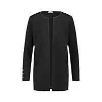 gerry weber cardigan ouvert pour femme avec boutons décoratifs - manches longues - couleur unie, noir , 48