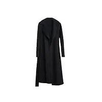 tdvcpmkk manteau long en cachemire pour femme, noir , l