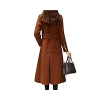 tdvcpmkk manteau long en cachemire ample à double boutonnage pour femme, noir , 4xl