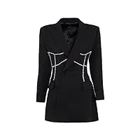 moeido manteau femme high street robes femmes elegant office office de luxe casual manches longues manches longues manteaux manteaux (color : black, size : us-size m)