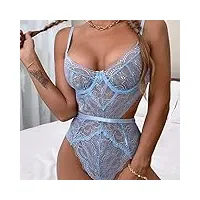 one pieces lingerie broderie body transparent sex dress femme maille (couleur: a, taille: code l) (code a xxl)