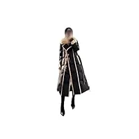 manteaux longs et chauds, doudounes douces d'hiver avec poches et col à poils, vêtements d'extérieur confortables (color : black, size : xl)