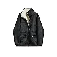 bciopll manteau ample à manches longues pour femme - coupe ample - grande taille - manteau épais et chaud - automne et hiver 2024, noir , s