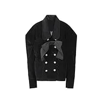 bciopll manteau ample à manches longues en velours côtelé noir avec nœud pour femme printemps automne 2023, noir , s