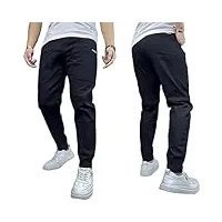 windehao pantalon cargo skinny multi-poches pour homme - taille élastique - cordon de serrage - pantalon cargo extensible - pantalon de jogging, noir , 32 w