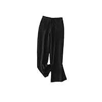 fulbhprint pantalon en laine cachemire pour femme - jambe large - taille haute - Épais - décontracté - en tricot - pantalon droit en cachemire, a, m