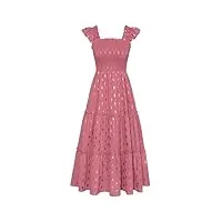 grace karin robe d'été décontractée sans manches pour femme - robe de plage trapèze à manches flottantes, rose, xxl