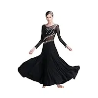 robe de bal standard pour femme - robe de danse flamenco - tenue de festival de guerre, noir , s